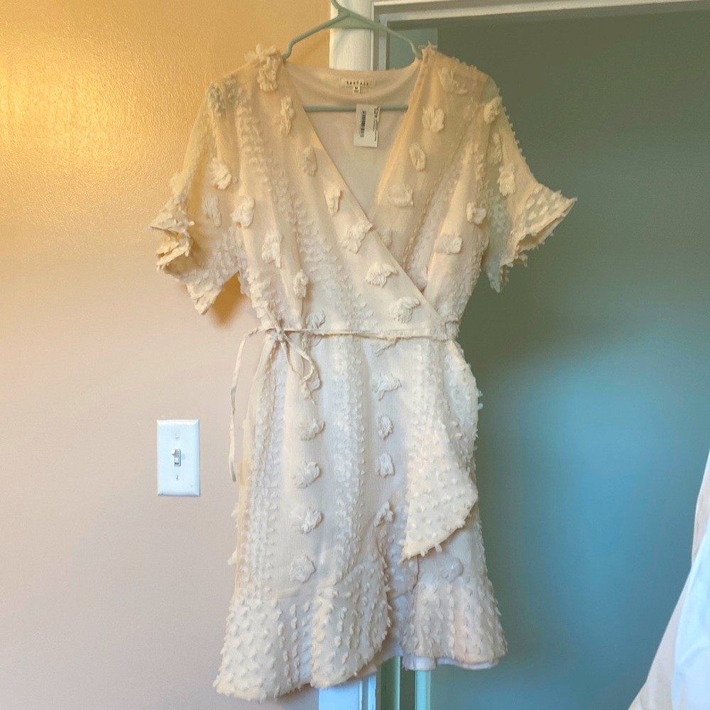 Cream wrap dress